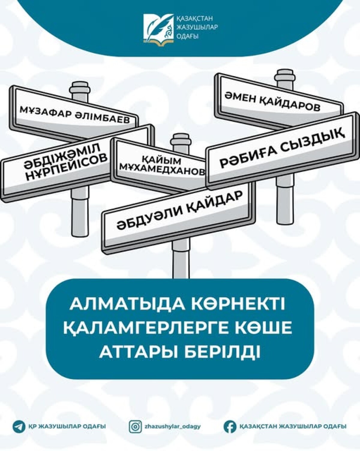 Алматыда көрнекті қаламгерлерге көше аттары берілді - adebiportal.kz