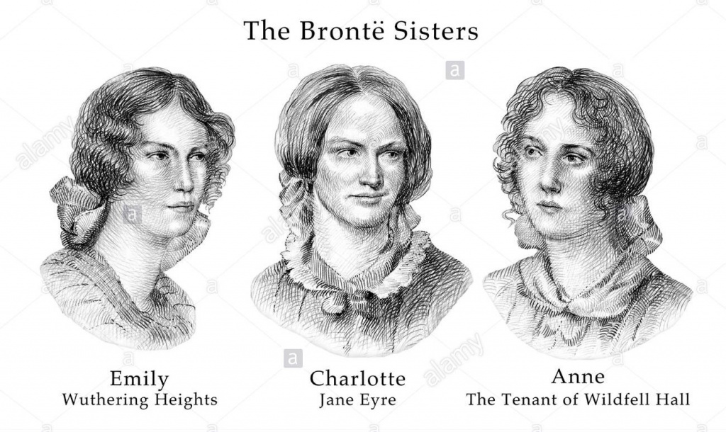 the-bront-sisters-cross-hatch-style-modern-illustration-B15GWP.jpg